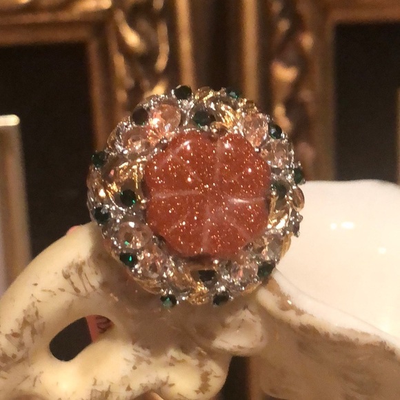 SUNSTONE Multi Gem Flower Statement Ring NWOTS - Picture 6 of 15